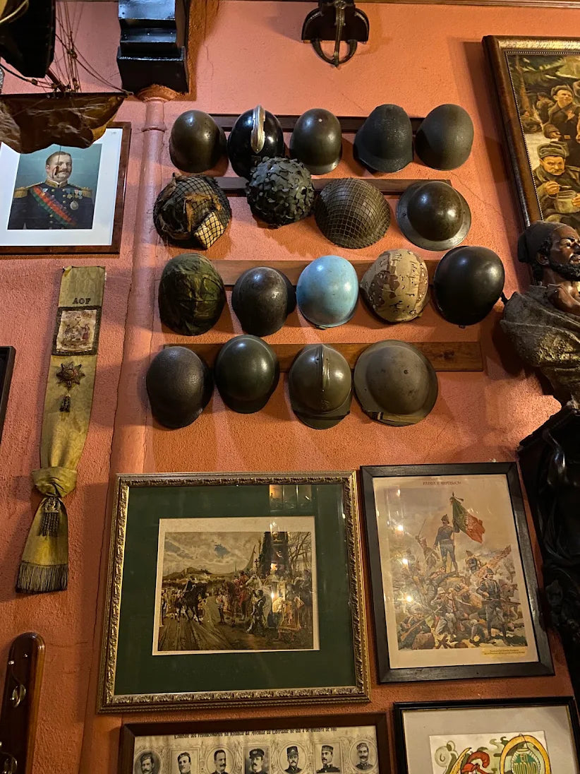 The Lisbon Bar Filled With World War II Helmets and Thousands of Collectibles