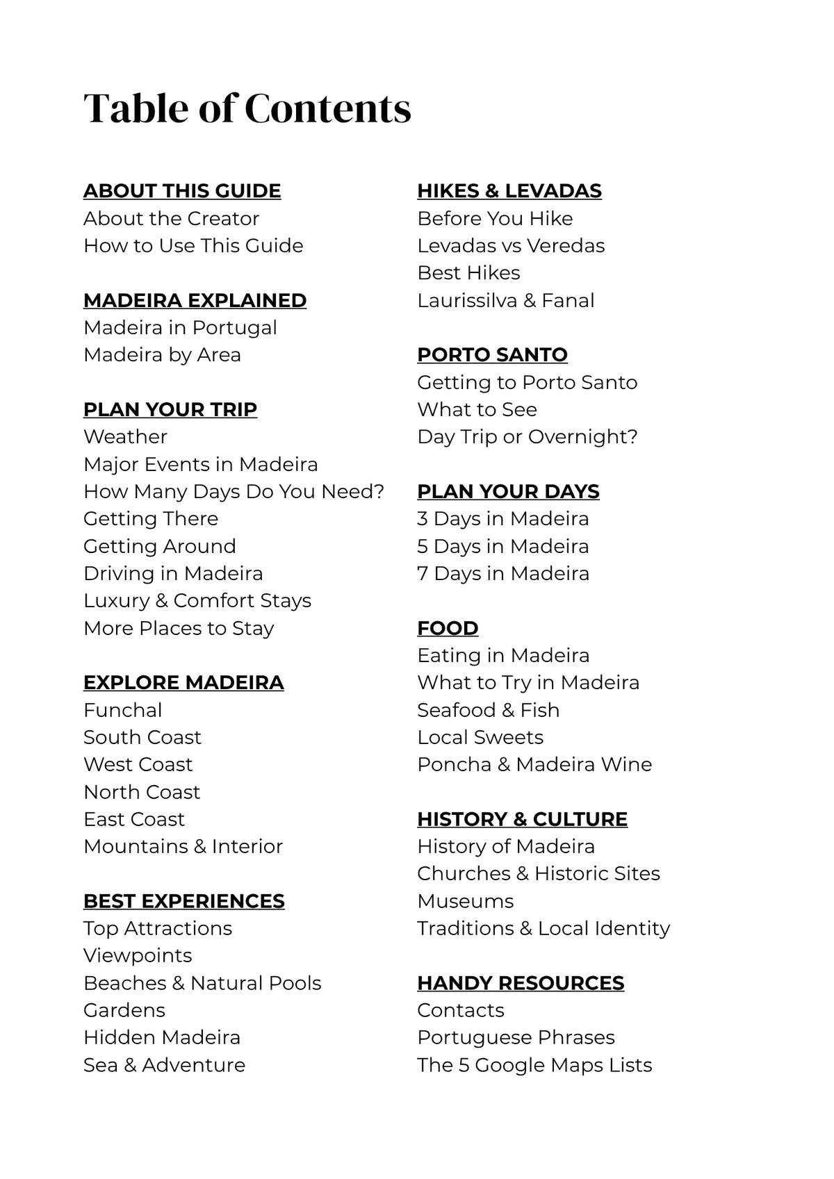 Madeira Guide